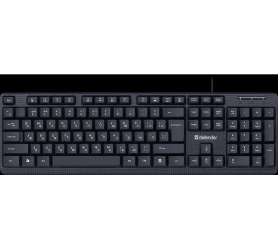 Проводная клавиатура Defender Daily HB-162 RU,черный,104 кнопки +FN, 1.8м 45162