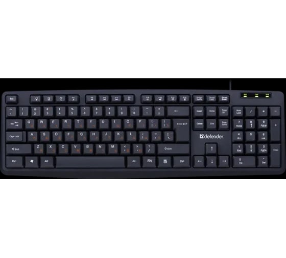 Проводная клавиатура Defender Concept HB-164 RU, черный, 104+FN, 1.8м 45164