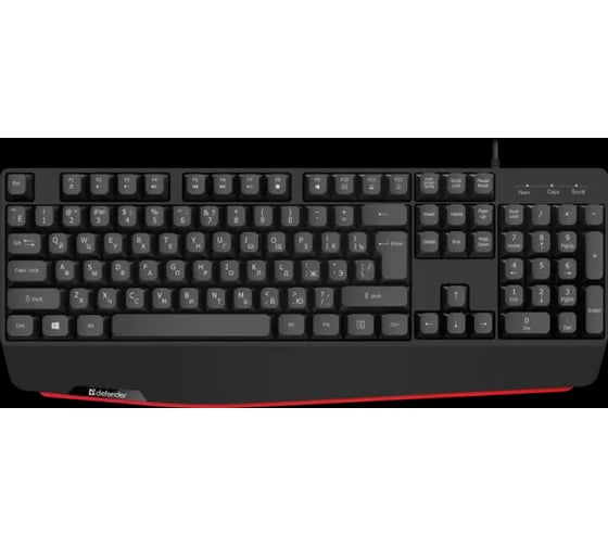 Проводная клавиатура Defender Atom HB-546 RU, черный, 104+FN, 1.8м 45546