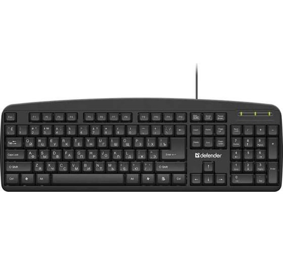 Проводная клавиатура Defender Office HB-910 RU, черный, полноразмерная 45910