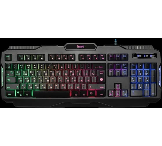 Проводная игровая клавиатура Defender Legion GK-010DL RU, RGB подсветка, 19 Anti-Ghost 45010