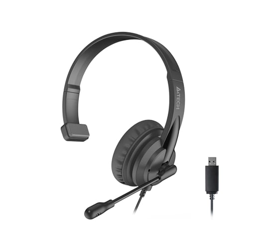Наушники с микрофоном A4TECH HU-11 черный 2м накладные USB (HU-11/USB/BLACK) 1611421