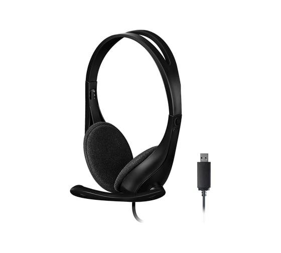 Наушники с микрофоном A4TECH HU-9 черный 1.8м накладные USB (HU-9 (BLACK)) 1530266