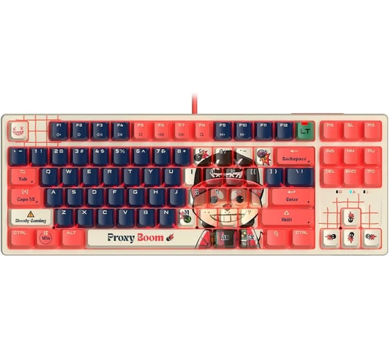 Клавиатура A4TECH AT87 Proxy Boom бежевый/красный USB for gamer LED (AT87) кабель 1.8м 2027368