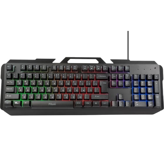 Клавиатура Filum FL-GKB05-BK-L USB., проводная, мембранная, подсветка клавиш, черная, Windows XP/Vista/7/8/10, MacOS Дл. провода: 1,5м 00-01092752