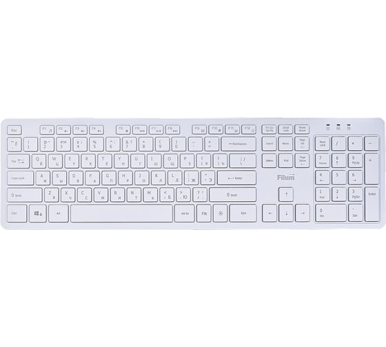 Клавиатура Filum FL-KB25-WH USB 104 кл., проводная, низкопрофильная, мембранная, LED, белая, с подсветкой 3 уровня, Windows XP/Vista/7/8/10, MacOS 00-01253173