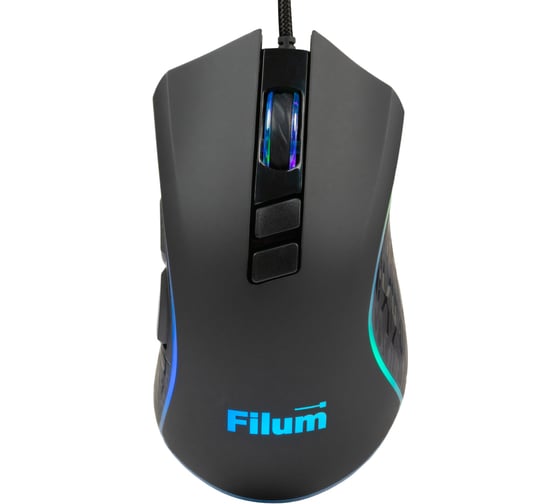 Мышь Filum FL-GM20 игровая проводная, 7кл., USB, RGB, DPI: 800-7200, A725F, макросы, длина кабеля 1,5м 00-01102470