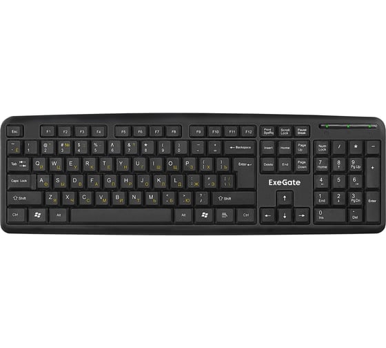 Клавиатура ExeGate Professional Standard LY-331S USB, полноразмерная, влагозащищенная, 104кл., Enter большой, длина кабеля 1,7м, черная, RTL 299547