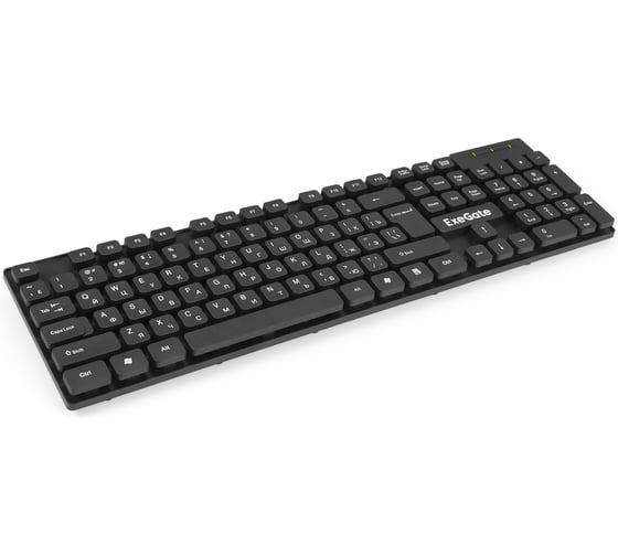 Клавиатура ExeGate Neo K120 USB, полноразмерная, влагозащищенная, 104кл., Enter большой, длина кабеля 1,5м, черная, RTL 301554