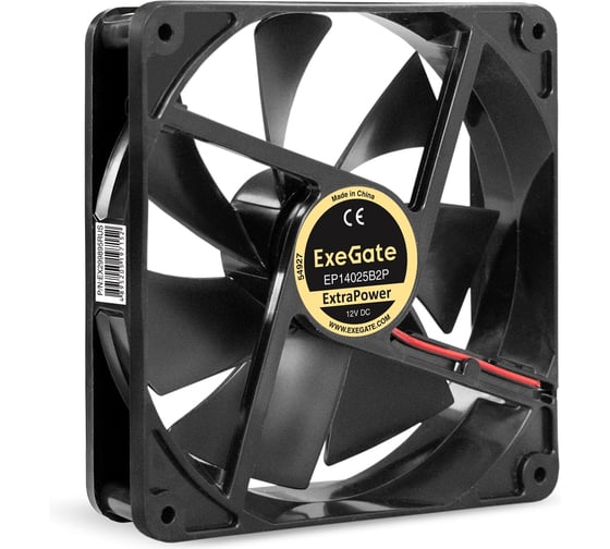 Вентилятор ExeGate 12В DC ExtraPower EP14025B2P 140x140x25 мм, 2-Ball двойной шарикоподшипник , 2pin, 1600RPM, 31dBA 299895