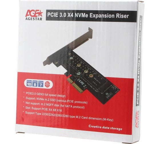 Адаптер AgeStar PCI-E для M.2 NGFF SSD, AS-MC01