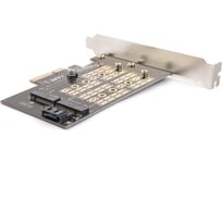 Адаптер AgeStar PCI-E для M.2 SATA SSD+M.2 NVME SSD Card, AS-MC02