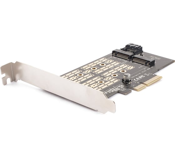 Адаптер AgeStar PCI-E для M.2 SATA SSD+M.2 NVME SSD Card, AS-MC02