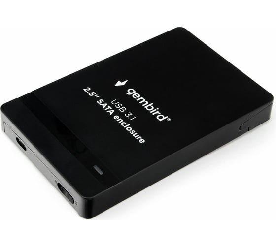 Внешний корпус Gembird 2.5", чёрный, USB Type-c, SATA, пластик, EE2-U31S-2
