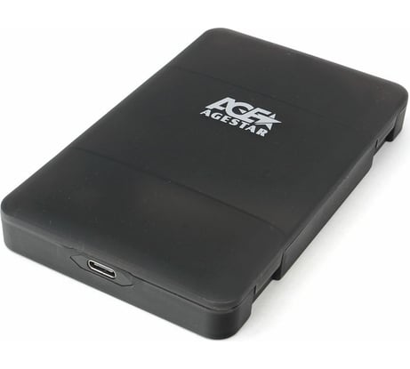 Внешний корпус AgeStar USB 3.0 2.5" SATAIII HDD/SSD, USB 3.0, пласт, черн, безвинт, 3UBCP3C (BLACK)
