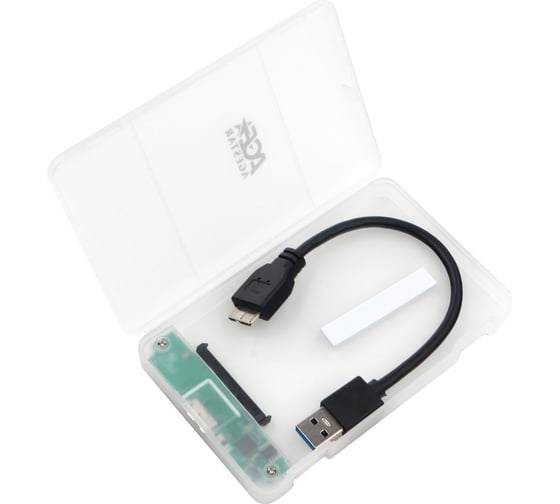 Внешний корпус AgeStar USB 3.0 2.5" SATAIII HDD/SSD, USB 3.0, пластик, безвинтовая конструкция белый, 3UBCP3 (WHITE)