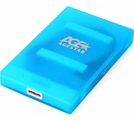 Внешний корпус AgeStar USB 3.0 2.5" SATAIII HDD/SSD, USB 3.0, пластик, синий, 3UBCP1-6G (BLUE)
