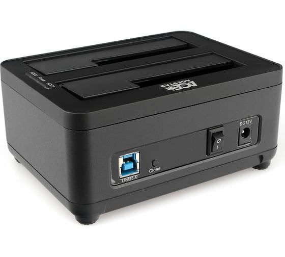 Докстанция AgeStar USB 3.0 2x2,5"/3,5" SATAIII, clone, пластик+алюминий, черная, 3UBT8 (BLACK)