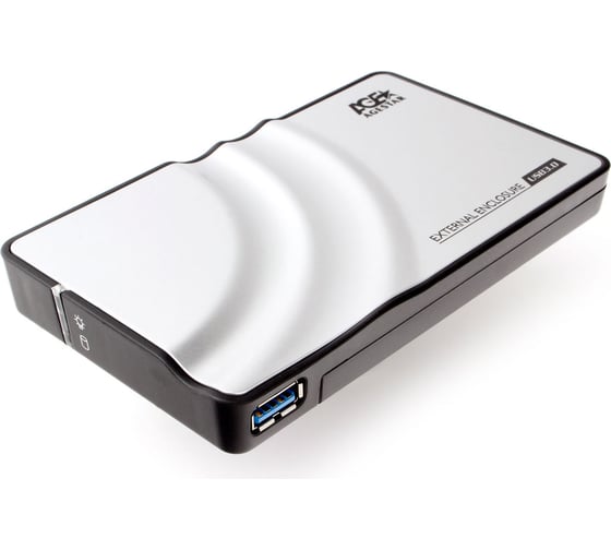 Внешний корпус AgeStar USB 3.0 2.5" SATA HDD/SSD, алюм, серебристый, безвинтовая констр, 3UB2P 1