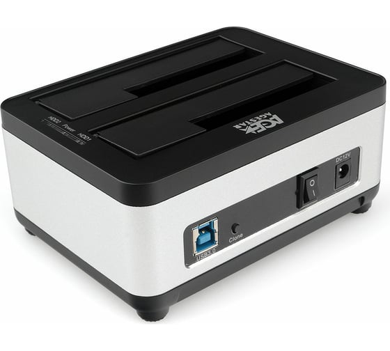 Докстанция AgeStar USB 3.0 2x2,5"/3,5" SATAIII, clone, пластик+алюминий, серебр, 3UBT8 (SILVER)