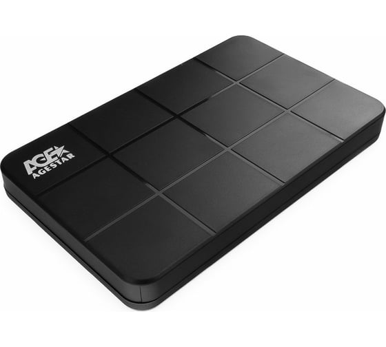 Внешний корпус AgeStar USB 3.0 2.5" SATAIII HDD/SSD, пластик, чёрный, каб USB3.0 A-type-С, 3UB2P1C (BLACK) 1