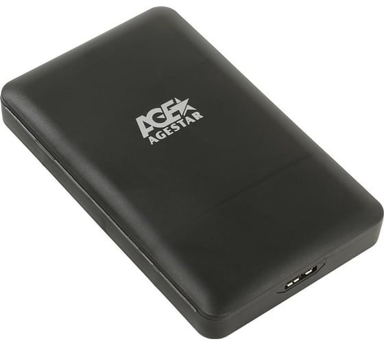 Внешний корпус AgeStar USB 3.0 2.5" SATAIII HDD/SSD, USB 3.0, пластик, черный, 3UBCP3 (BLACK)