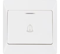 Звонок дверной проводной с подсветкой TDM ELECTRIC белая "Ильмень" SQ1823-0008