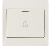 Кнопка для звонка с подсветкой TDM ELECTRIC слоновая кость, серия "Ильмень" SQ1823-0108