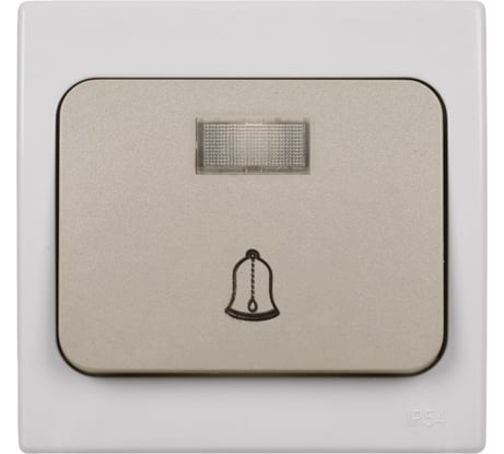 Звонок дверной (кнопка) с подсветкой скрытой установки, серый TDM ELECTRIC IP54 6A серия "Вуокса" SQ1803-0107