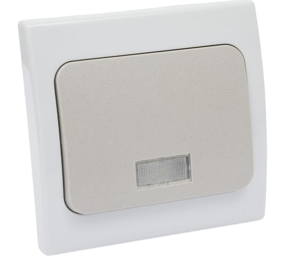 Звонковая кнопка TDM ELECTRIC с подсветкой скрытой установки IP54 6A серая Вуокса SQ1803-0107