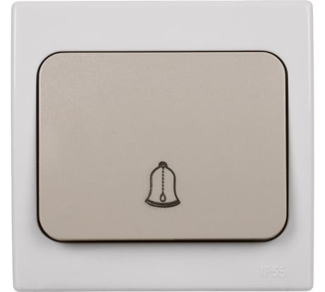 Звонок дверной (кнопка) скрытой установки, серый TDM ELECTRIC IP54 6A серия "Вуокса" SQ1803-0106