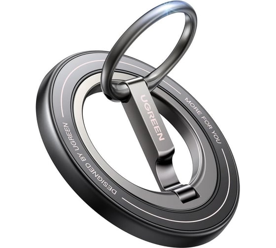 Магнитное кольцо-подставка для телефона UGREEN LP945 Magnetic Phone Ring Holder&Stand. Цвет: серо-черный 65819_