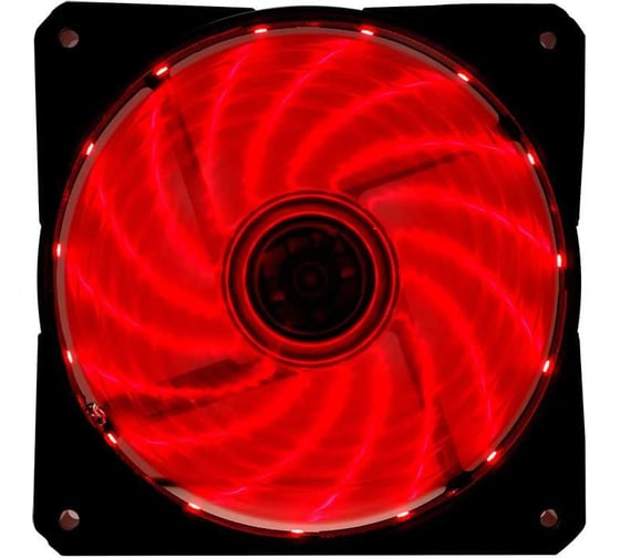 Вентилятор Digma 120х120x25, черный, 3-pin 4-pin (Molex) Ret DFAN-LED-RED RGB 1867699