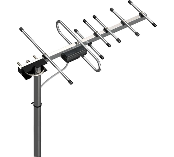 Антенна Locus Меридиан-07AF TURBO для цифрового ТВ (DVB-T/DVB-T2) уличная, активная, с балансным усилителем, алюминиевая 109300042
