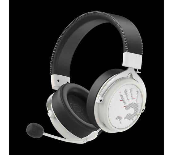 Наушники с микрофоном A4Tech Bloody MR590 Sports белый/черный 1.5м мониторные BT/Radio/3.5mm (MR590+ 1971801