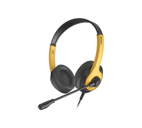 Наушники с микрофоном A4Tech Fstyler FH100U желтый/черный 2м накладные USB (FH100U (BUMBLEBEE)) 1774595