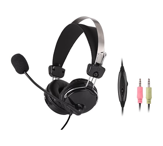 Наушники с микрофоном A4Tech HS-7P черный 2.5м накладные 567941