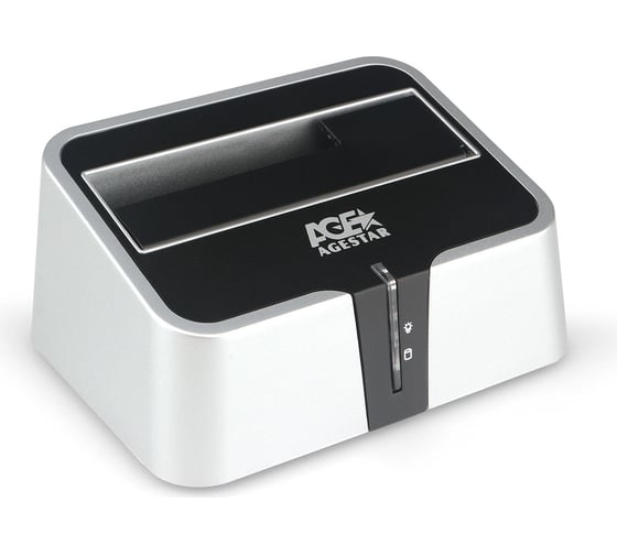 Докстанция AgeStar USB 3.0 2,5/3,5 SATA HDD USB3.0+eSATA, пластик, сереб, 3CBT2-6G (SILVER) 1