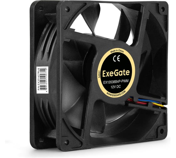 Вентилятор ExeGate 12В DC EX12038B4P-PWM 120x120x38 мм, 2-Ball двойной шарикоподшипник , 4pin, PWM, 0-2600 RPM, 0-42dBA 301427
