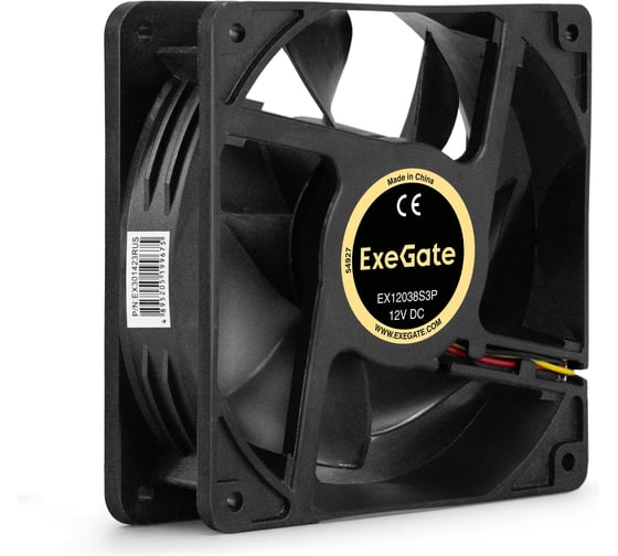 Вентилятор ExeGate 12В DC EX12038S3P 120x120x38 мм, Sleeve bearing подшипник скольжения , 3pin, 2600RPM, 42dBA 301423