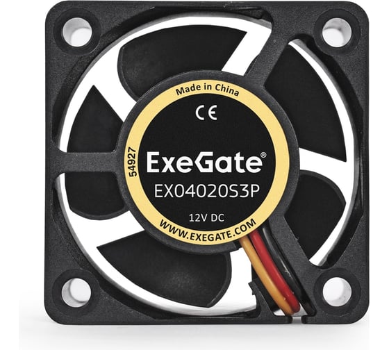 Вентилятор ExeGate EX04020S3P, 40x40x20 мм, Sleeve bearing подшипник скольжения, 3pin, 5500RPM 281211