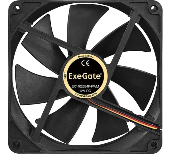 Вентилятор EX14025S3P, 140x140x25 мм, Sleeve bearing подшипник скольжения , 3pin, 900RPM ExeGate 283396