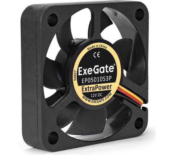 Вентилятор ExeGate ExtraPower EP05010S3P, 50x50x10 мм, Sleeve bearing подшипник скольжения, 3pin 283367 1