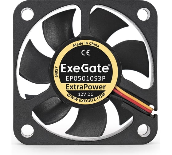 Вентилятор ExeGate ExtraPower EP05010S3P, 50x50x10 мм, Sleeve bearing подшипник скольжения, 3pin 283367