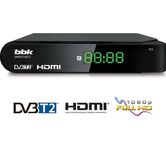 DVB-T2 ресивер bbk SMP027HDT2 черный ЦБ-00001277