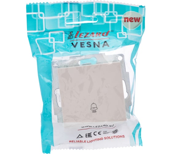 Кнопка звонка Lezard VESNA крем 742-0388-103