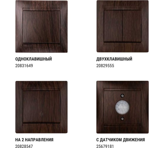 Кнопка звонковая TDM ELECTRIC 6А венге серии "Лама" SQ1815-0408