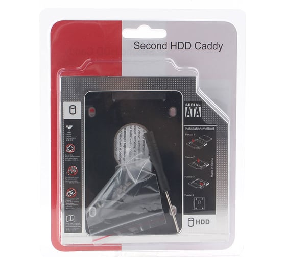 Сменный бокс AgeStar для 2.5" HDD/SSD, SATA-SATA, 9.5 мм, металл-пластик, черный, SSMR2S-1A