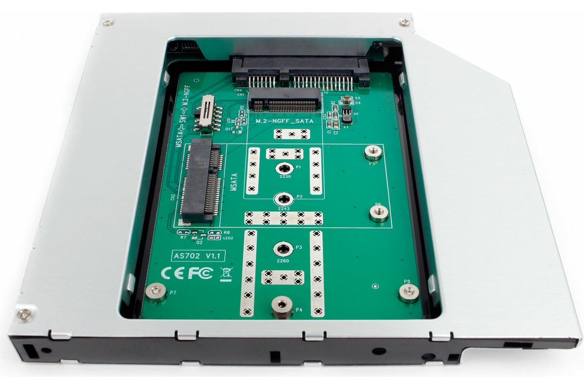 Сменный бокс AgeStar для 2.5" HDD/SSD/М.2/mSATA, 12,7 мм, металл ...