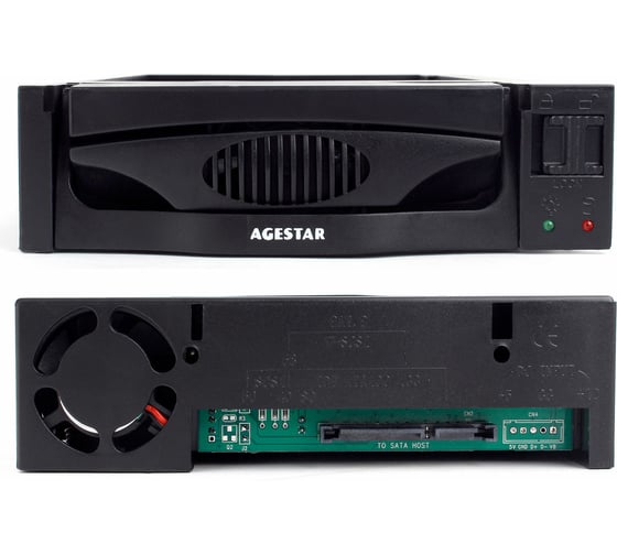 Mobile rack салазки AgeStar 3,5" SATA I/II/III, пластик, черный, SR3P-SW-2F (BLACK)